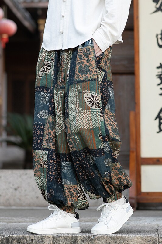 花色民族风束脚裤电商A100-K7780-P50,男装民族服装,电商A100
