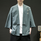 新中式改良汉服风男装古风道袍刺绣外套日系和风A100-735-p50，男装民族服装，电商A100