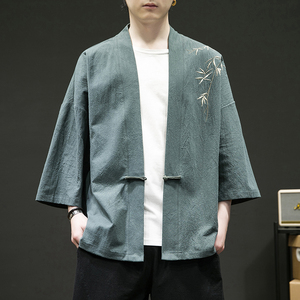 新中式改良汉服风男装古风道袍刺绣外套日系和风A100-735-p50图片