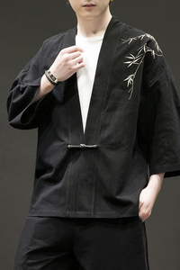 新中式改良汉服风男装古风道袍刺绣外套日系和风A100-735-p50图片