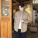 风新中式牛仔衬衫刺绣复古长袖上衣电商A100-C333-P65，男装衬衫，电商A100