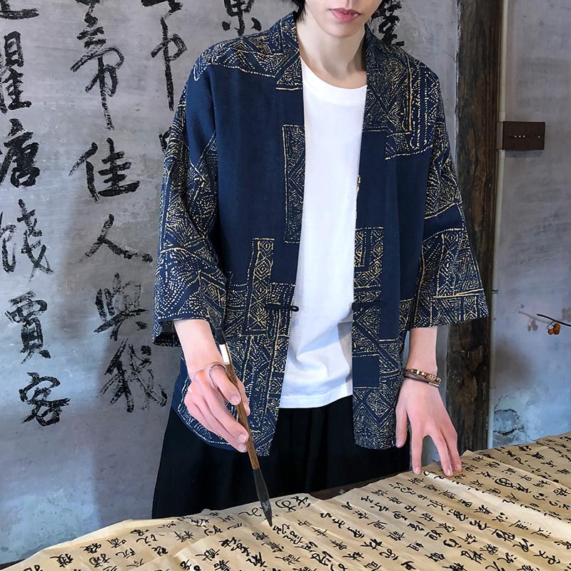 春夏新款民族风文艺时尚风开衫防晒衣电商A100-715-P40,男装民族服装,电商A100