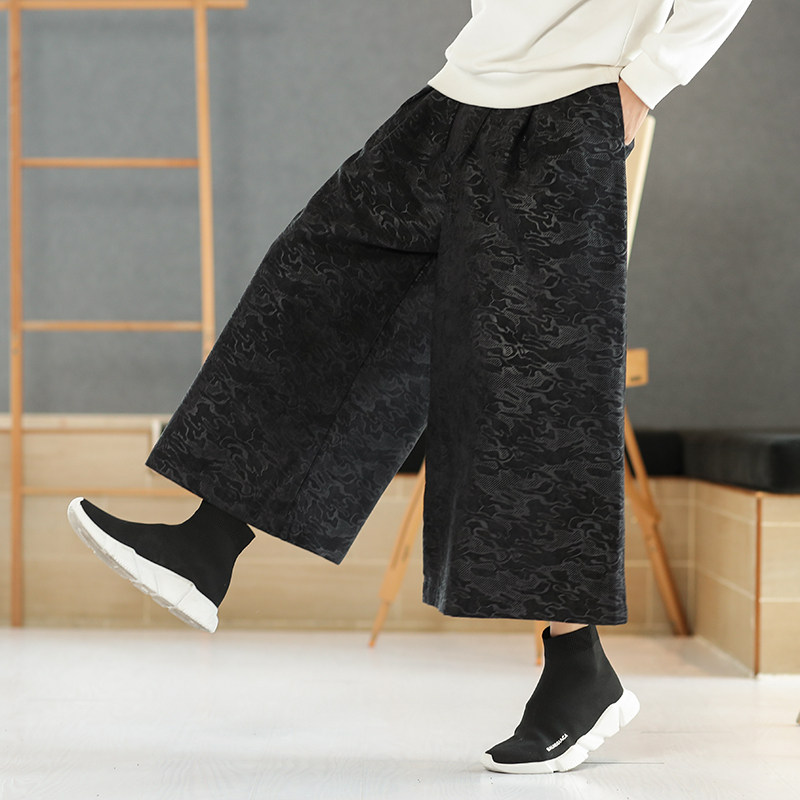 暗纹冬季阔腿裤简约国风7钱塘4018-K3399-P55（限59）,男装休闲裤,电商A100