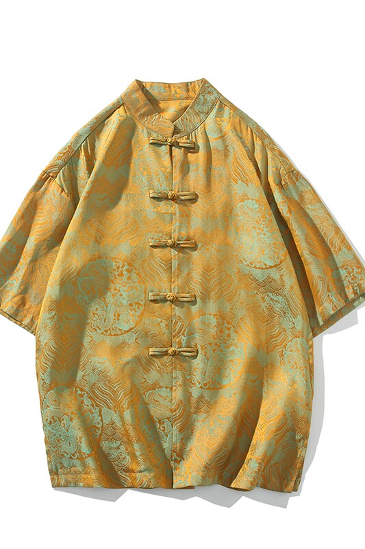 风新中式印花汉服衬衫电商A100-C311-P75,男装衬衫,电商A100