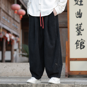 灯芯绒刺绣风长裤电商A100-K2559-P65图片