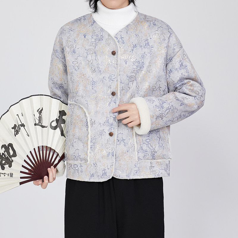 皮毛一体风外套潮大码保暖个性电商A100-W695-P120,男装棉衣,电商A100