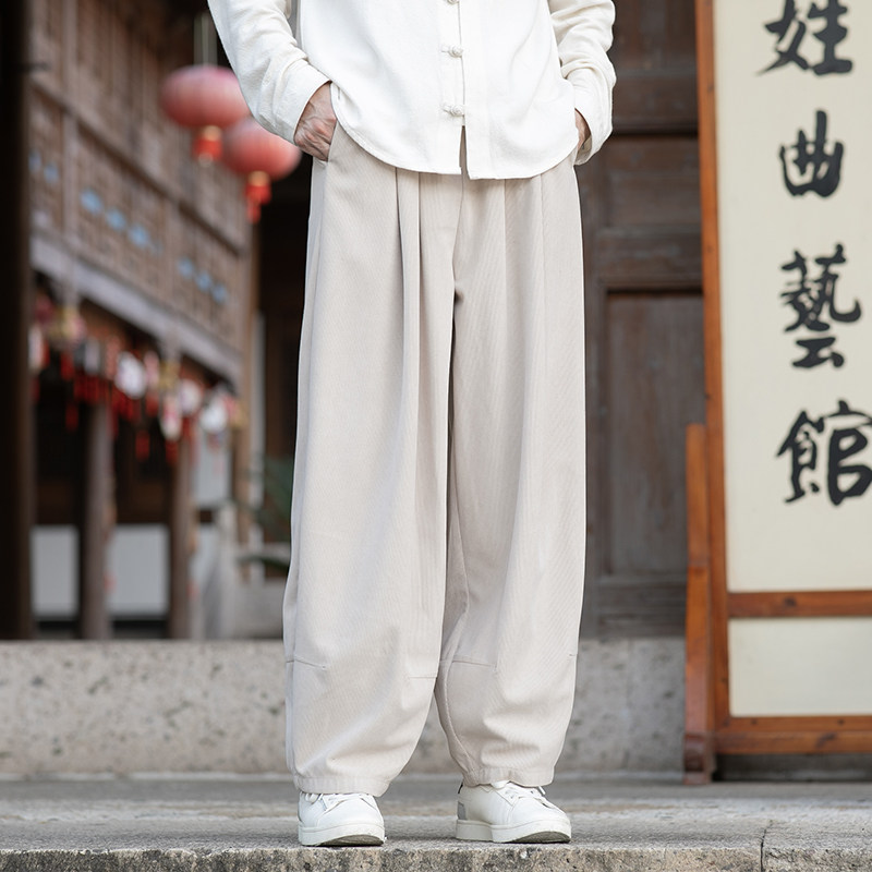 灯芯绒纯色宽松萝卜裤电商A100-K2558-P55,男装休闲裤,电商A100