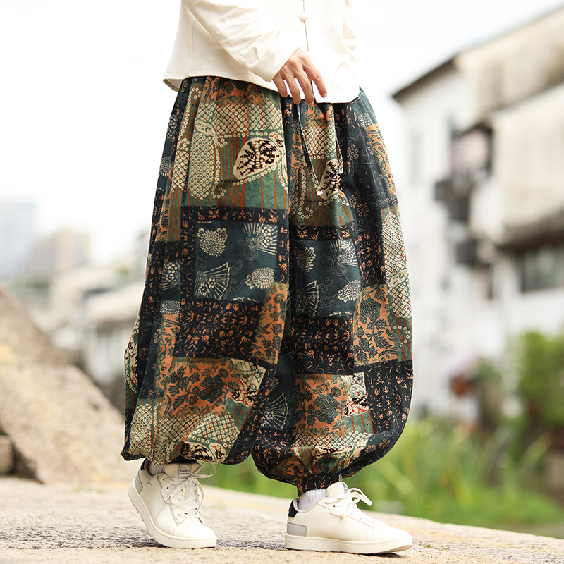 花色民族风束脚裤电商A100-K7780-P50,男装民族服装,电商A100