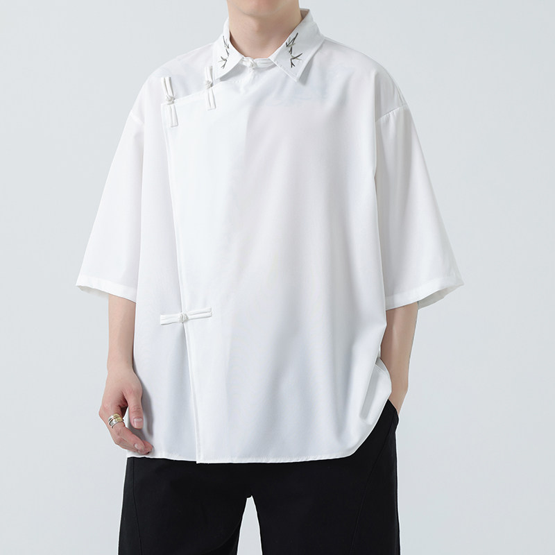 新中式风短袖衬衫电商A100-226-P65,男装衬衫,电商A100