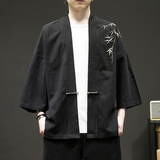 新中式改良汉服风男装古风道袍刺绣外套日系和风A100-735-p50，男装民族服装，电商A100