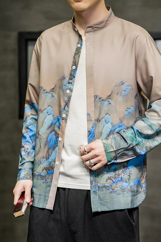 风画衬衫电商A100-1001-P60,男装衬衫,电商A100