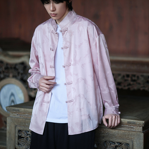 风新中式压花凤凰汉服长袖盘扣衬衫A100-C331-P65图片