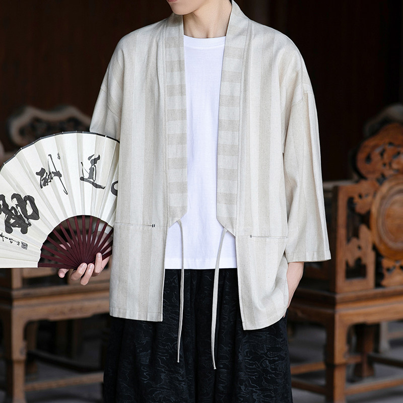 风开衫新中式棉麻男士七分袖电商A100-2805-P65,男装卫衣,电商A100