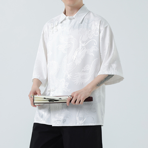 风龙纹中式短袖个性衬衫电商A100-227-P65图片