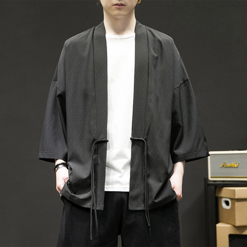 抖音品质冰丝透气速干盘扣竹节高弹力风开衫A100-736-P50限68，男装卫衣，电商A100