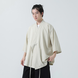 男夏季薄款风斜襟道袍宽松大码新中式禅意居士A100-225-P60，男装民族服装，电商A100
