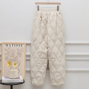 宽松百搭保暖直筒裤 2025冬季 高腰显瘦哈伦大码 女白鸭绒时尚 羽绒裤
