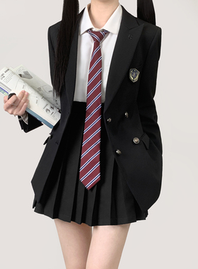 木村叔jk日系原创制服外套女生春秋季学院风女学生六粒扣西服套装
