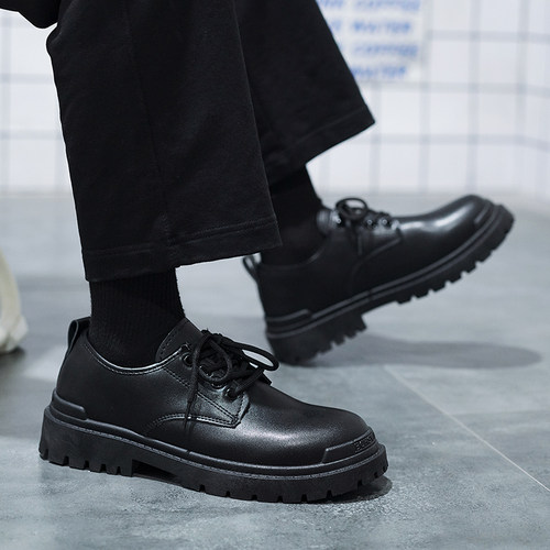 木村叔dk日系制服皮鞋男生系带软底舒适搭配正装西装西裤学生鞋子