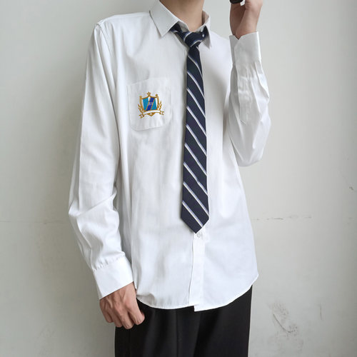 木村叔dk原创刺绣白色衬衫长袖