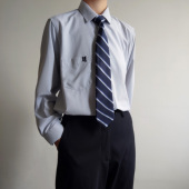 衬衣日系制服校供角襟领 尖领短袖 木村叔dk原创日系格子衬衫 男长袖