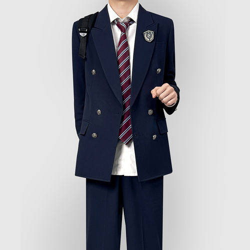 木村叔dk日系学院风绀色西服套装