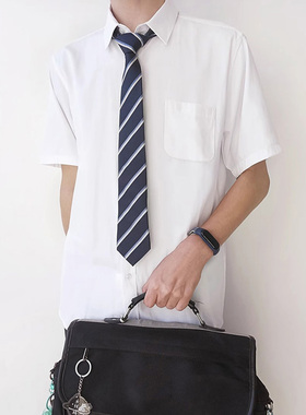 木村叔dk日系制服正版原创刺绣白色衬衫男生短袖秋季学生打底衬衣