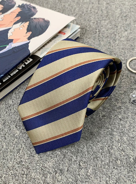 木村叔dK日系黄色条纹领带校供感网红热卖学院风西装内搭衬衫领带
