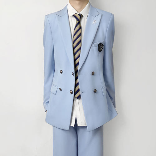 dk日系原创浅蓝色西服套装