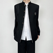西服套装 木村叔dk日系制服立领诘襟学兰服中山装 中式 男春秋季 西装