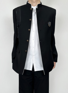 木村叔dk日系制服立领诘襟学兰服中山装西装男春秋季中式西服套装