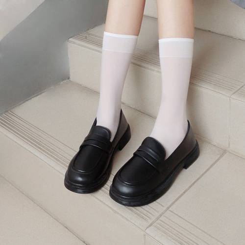 制服鞋学生小皮鞋平底中跟学院风