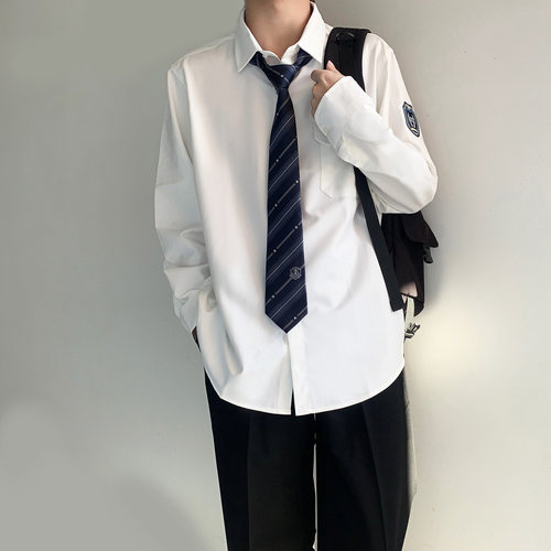 木村叔dk原创白崎高校长袖衬衫男