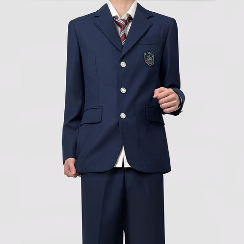 木村叔dk日系原创刺绣黑色西服外套男秋季高中生休闲百搭正装西服