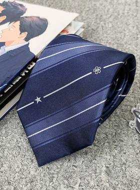木村叔dk日系原创条纹手打领带jk制服男女生学生免打领结衬衫小物