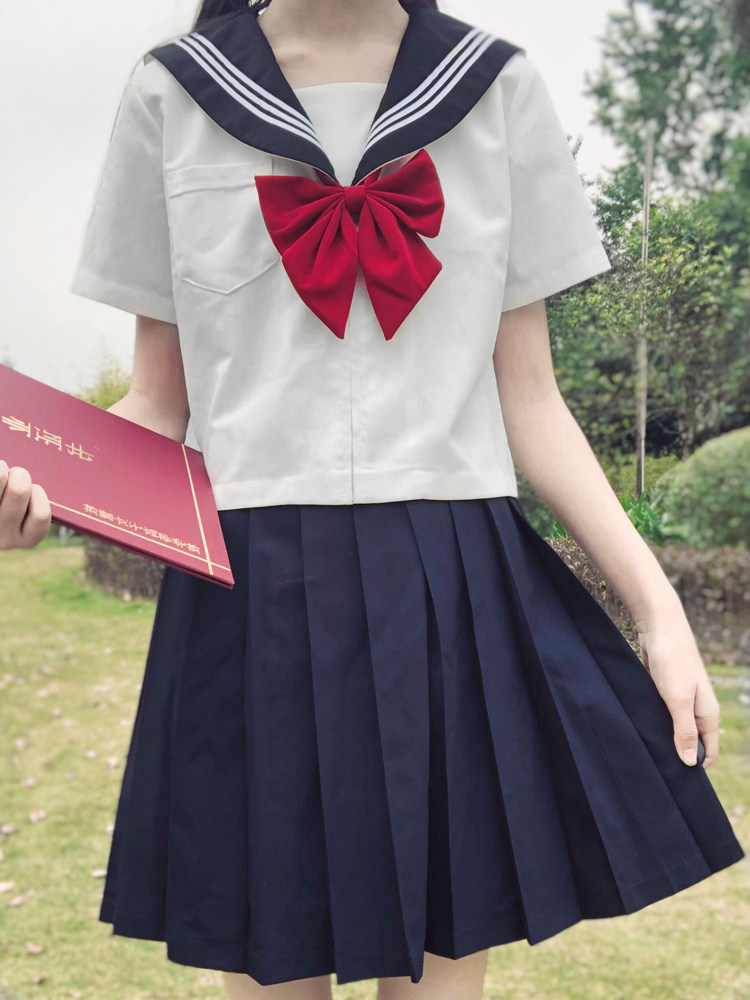 UNCLE KIMURA DK BASIC JK SAILOR SUIT THREE SCHOOL GIRLS DRESS COLLEGE STYLE BLACK LONG SLEEVE TOP UNIFORM SET