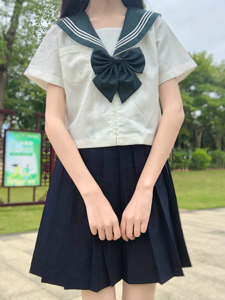 UNCLE KIMURA DK BASIC JK SAILOR SUIT THREE SCHOOL GIRLS DRESS COLLEGE STYLE BLACK LONG SLEEVE TOP UNIFORM SET