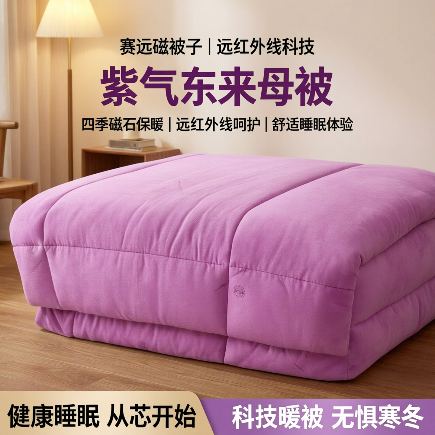 赛远磁被子远红外线紫气东来母被加热床垫四季磁石保暖舒适呵护被