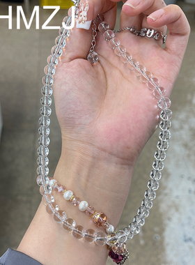 韩国东大门代购透明水晶项链女锁骨链小众设计感潮流颈链