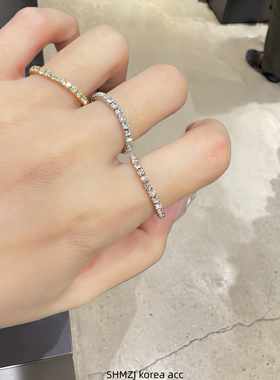 镶钻细食指戒指个性小众气质