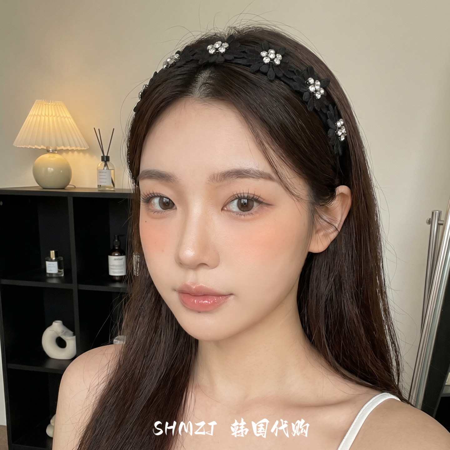 甜美风水钻刺绣雏菊镶钻发箍