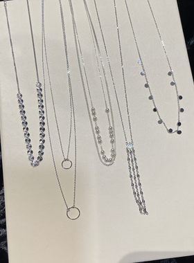 韩国网红店铺银饰项链ins简约风