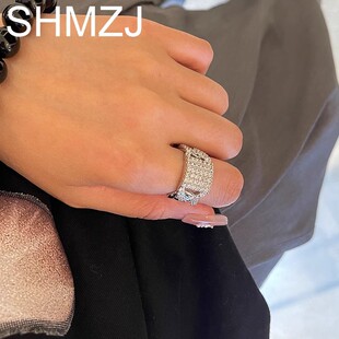 夸张个性简约粗戒指满钻星星指环开口戒指麻花戒子2025新款韩系