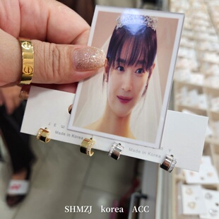 SHMZJ韩国女星同款小耳钉耳圈玫瑰金耳环