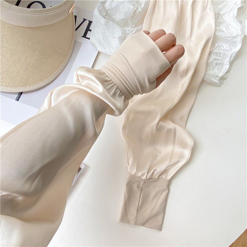 JAPAN PURCHASING SUMMER ICE SILK BREATHABLE LOOSE GLOVES SUNSCREEN ICE SLEEVES WOMENS ANTI-ULTRAVIOLET SLEEVES DRIVING SUNSCREEN