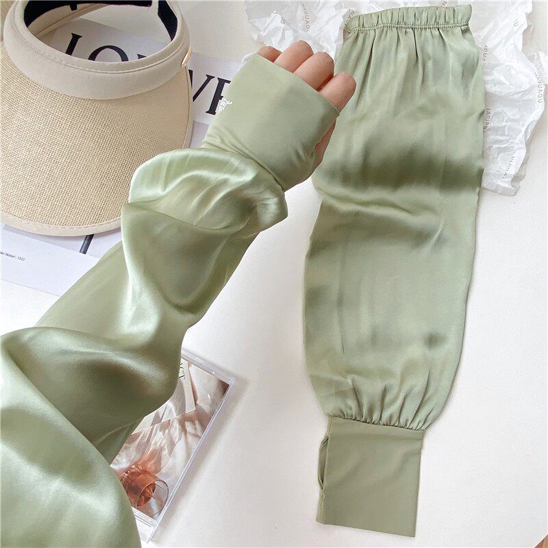 JAPAN PURCHASING SUMMER ICE SILK BREATHABLE LOOSE GLOVES SUNSCREEN ICE SLEEVES WOMENS ANTI-ULTRAVIOLET SLEEVES DRIVING SUNSCREEN