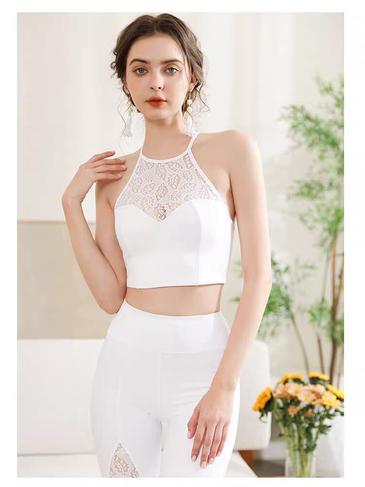 碧奥春天高端品牌瑜伽服2024年新款套装式高级感绝美国风蕾丝性感