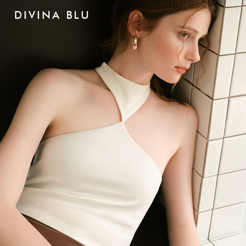 DIVINA BLU迪唯纳25年丹麦系列高领工字瑜伽背心运动上衣健身内衣