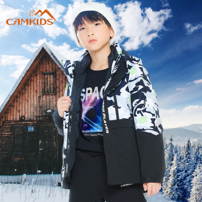 男童厚冲锋衣camkids防风防泼水