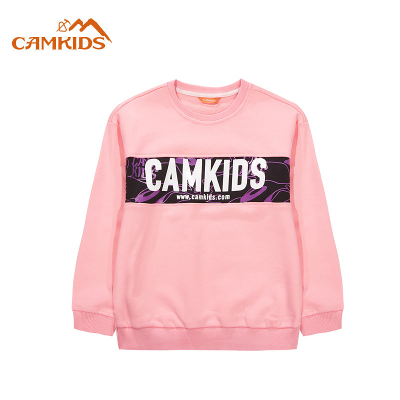 camkids小骆驼儿童卫衣100%纯棉2024春秋季新款透气女童中童套头